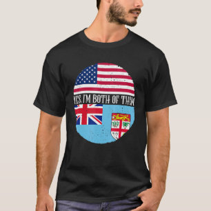 USA And Fiji Vintage Flags Yes I'm Both Of Them T-Shirt