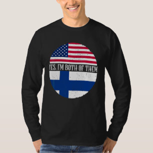 USA And Finland Vintage Flags Yes I'm Both Of The T-Shirt