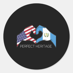 Usa And Guatemala Guatemalan American Perfect Heri Classic Round Sticker