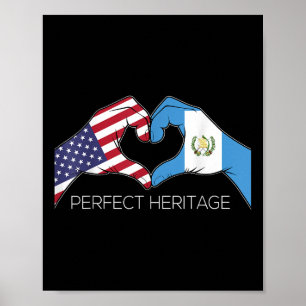 Usa And Guatemala Guatemalan American Perfect Heri Poster