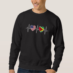 USA And Guyana Guyanese Flag Flags Premium Sweatshirt