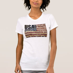 USA and its states in Stars and Stripes T-Shirt