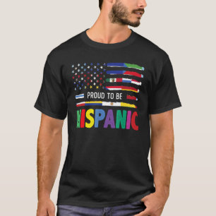 USA And Latin American Flag Proud To Be Hispanic H T-Shirt