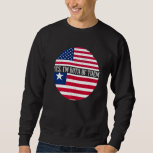 USA And Liberia Vintage Flags  Yes I'm Both Of The Sweatshirt