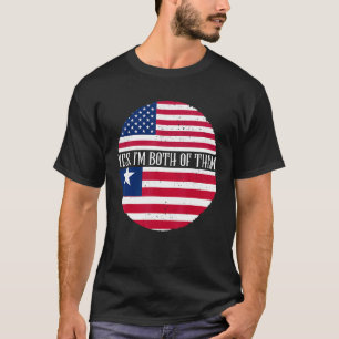 USA And Liberia Vintage Flags Yes I'm Both Of The T-Shirt