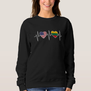 USA And Lithuania Lithuanian Flag Flags Premium Sweatshirt