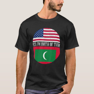 USA And Maldives Vintage Flags Yes I'm Both Of Th T-Shirt