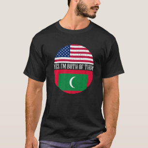 USA And Maldives Vintage Flags Yes I'm Both Of Th T-Shirt