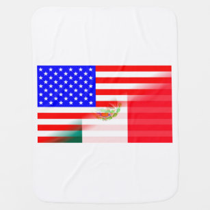 USA And Mexican Flag Blend Baby Blanket