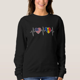 USA And Moldova Moldovan Flag Flags Premium Sweatshirt