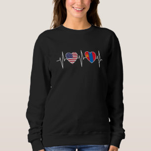 USA And Mongolia Mongolian Flag Flags Premium Sweatshirt