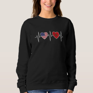 USA And Morocco Moroccan Flag Flags Premium Sweatshirt