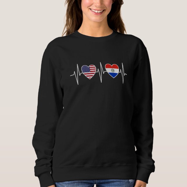 USA And Paraguay Paraguayan Flag Flags Premium Sweatshirt (Front)