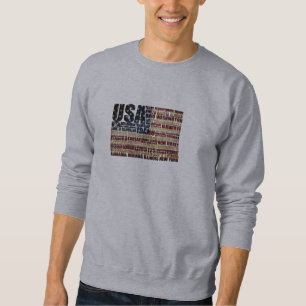 USA and their federal states in stars and stripes Sweatshirt