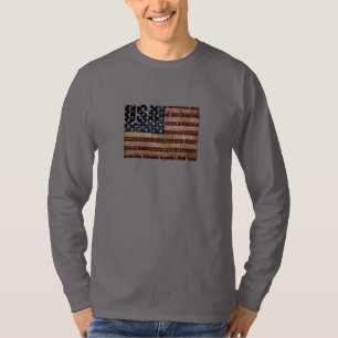 USA and their federal states in stars and stripes T-Shirt