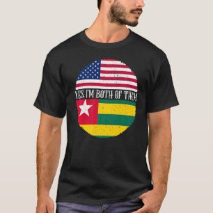 USA And Togo Vintage Flags Yes I'm Both Of Them T-Shirt