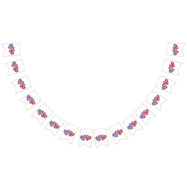 USA and UK Flag Hearts (All)
