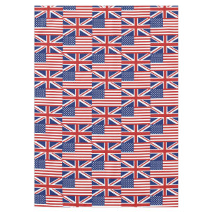 USA and UK Flag Pattern. Tablecloth