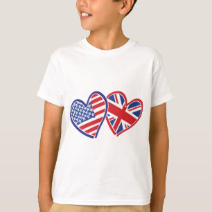 USA and UK In Hearts Showing the Love T-Shirt
