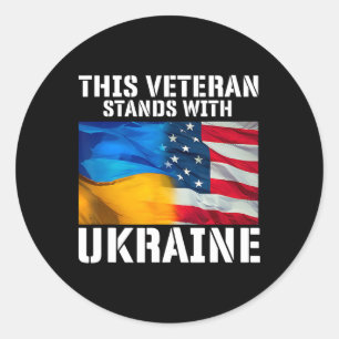 Usa And Ukrainian Flag Classic Round Sticker