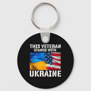 Usa And Ukrainian Flag Key Ring