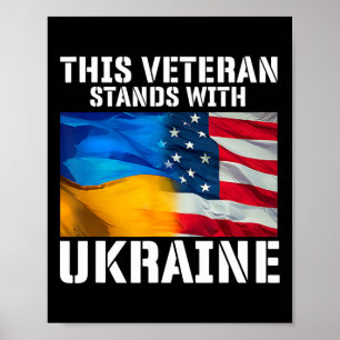 Usa And Ukrainian Flag Poster