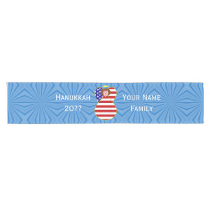 USA Angel Red Hair Hanukkah Flag Personalised Short Table Runner