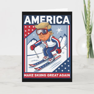 Usa Apres Ski Make Skiing Great Again Donald Trump Card