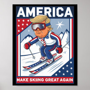 Usa Apres Ski Make Skiing Great Again Donald Trump Poster