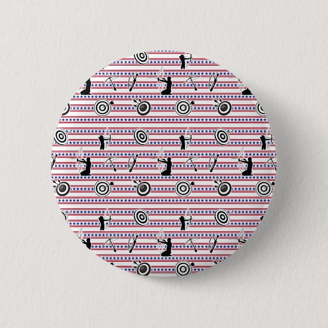 USA Archery Silhouette Pattern 6 Cm Round Badge (Front)