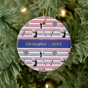USA Archery Silhouette Pattern Ceramic Ornament