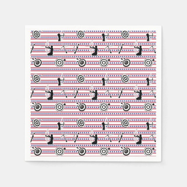 USA Archery Silhouette Pattern Napkin (Front)