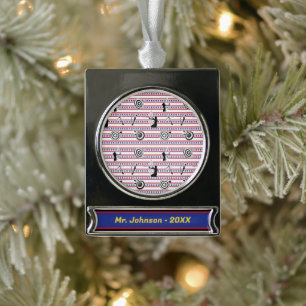 USA Archery Silhouette Pattern Silver Plated Banner Ornament