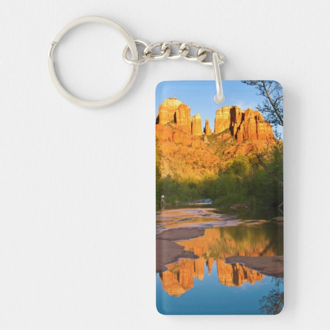 USA, Arizona. Cathedral Rock At Sunset Key Ring (Front)