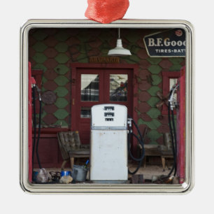 USA, Arizona. Chloride Ghost Town, old gas Metal Tree Decoration