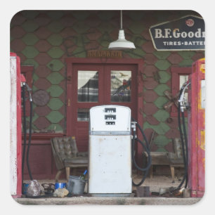 USA, Arizona. Chloride Ghost Town, old gas Square Sticker