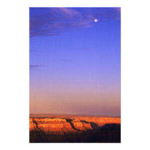 USA, Arizona, Grand Canyon NP. Moon in sky as Photo Print