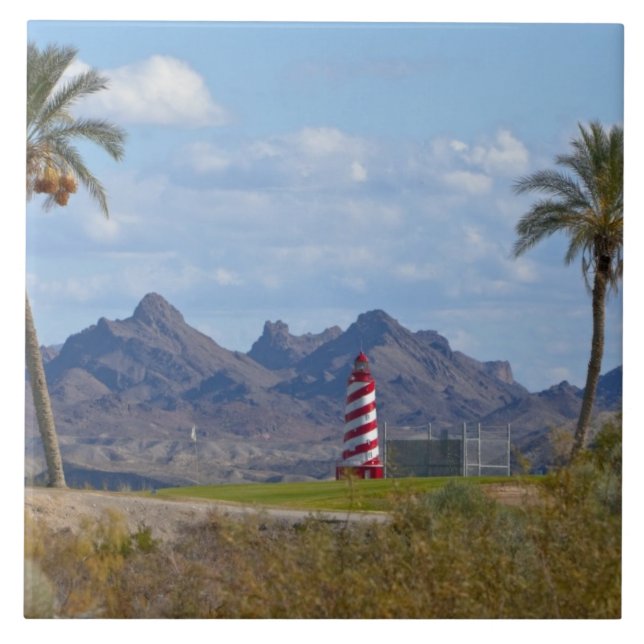 USA, Arizona, Lake Havasu City. Lighthouse next Ceramic Tile (Front)