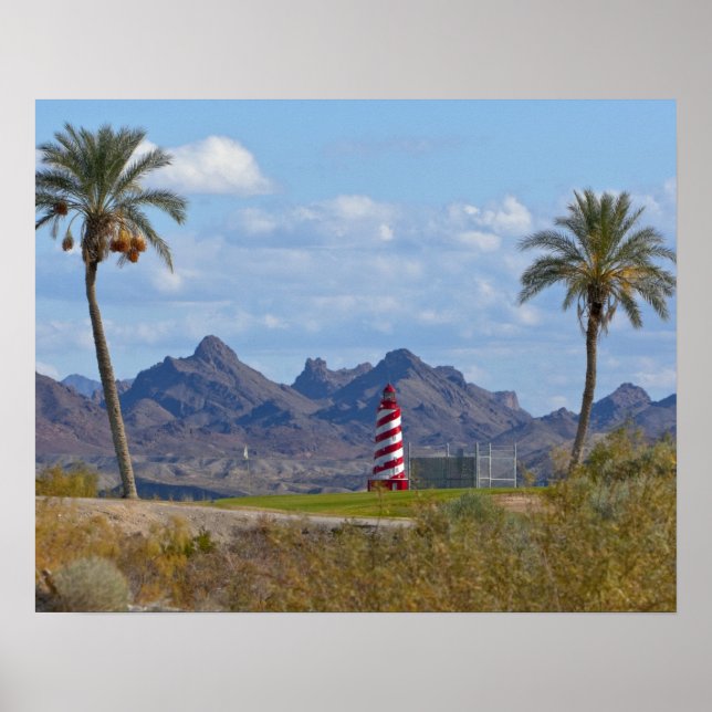 USA, Arizona, Lake Havasu City. Lighthouse next Poster (Front)