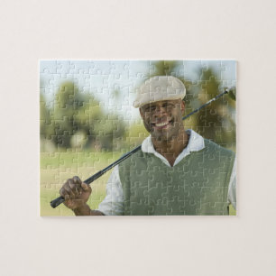 USA, Arizona, Scottsdale, Smiling man on golf Jigsaw Puzzle