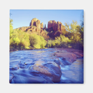 USA, Arizona, Sedona. Cathedral Rock reflecting 2 Magnet