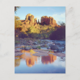 USA, Arizona, Sedona. Cathedral Rock reflecting Postcard