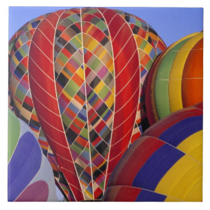 USA, Arizona, Val Vista. Colourful hot-air Ceramic Tile