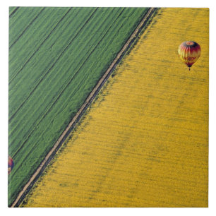 USA, Arizona, Val Vista. Hot-air balloons soar Ceramic Tile