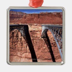 USA, Arizona, View of Navajo Bridge in Grand Metal Ornament