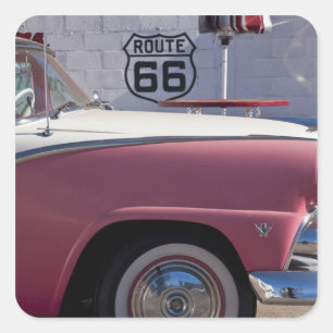 USA, Arizona, Williams. Rt. 66 Town, 1950's Square Sticker