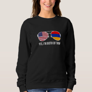 Usa Armenia Flag Sunglasses Armenian Americans Sweatshirt