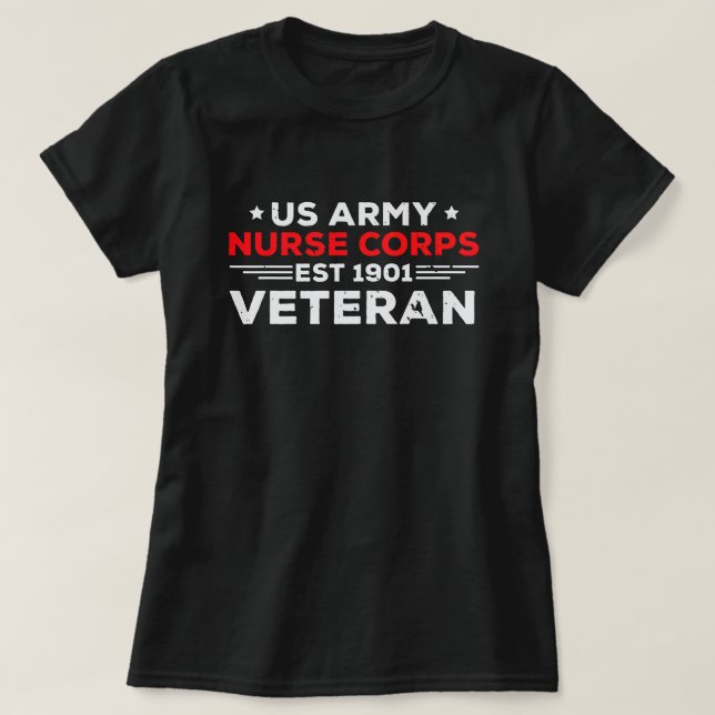 USA Army Nurse Corps Veteran Patriotic T-Shirt (Design Front)