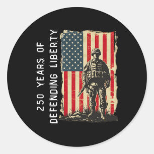 Usa Army Patriotic 250th Anniversary Parade Milita Classic Round Sticker