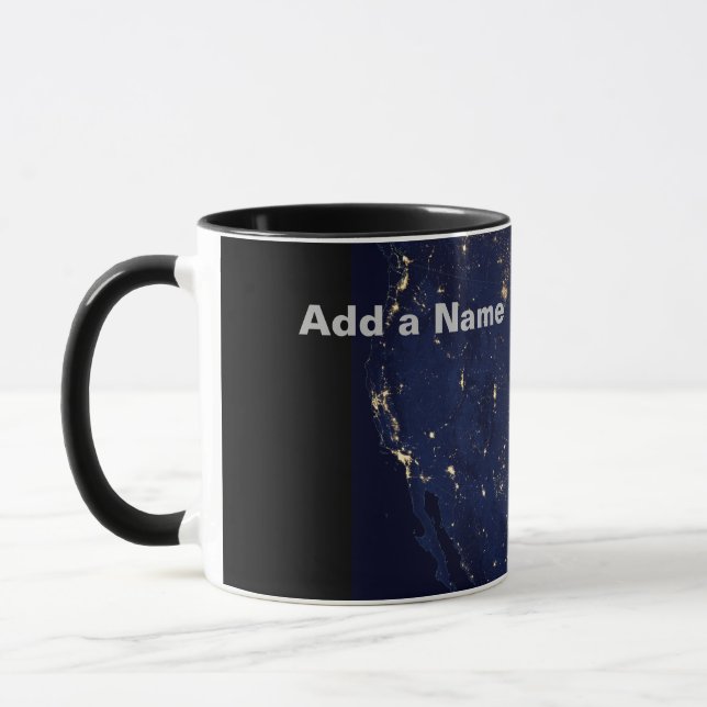 USA at Night, NASA Image Mug (Left)